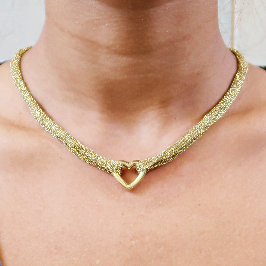 TIFFANY 18K Yellow Gold Return to Tiffany Heart Tag Pendant Necklace 174587  | FASHIONPHILE
